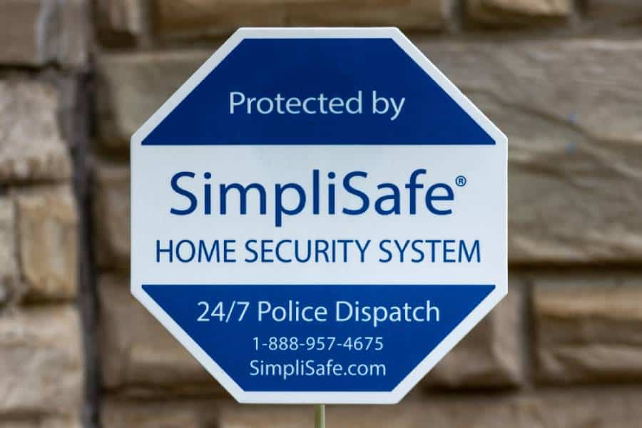 simplisafe badge in lawn