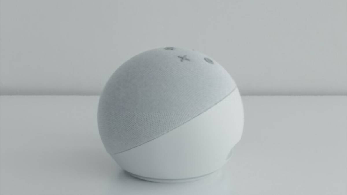 White Echo dot 4 on table